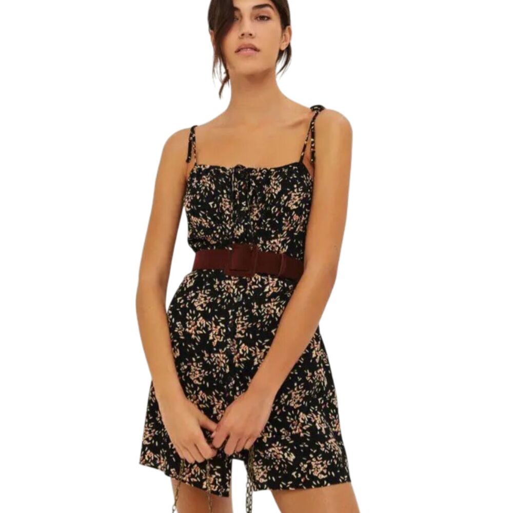 NWT ba&sh Paris Volver Floral Mini Dress NWT SZ 3 Fits US 6 8, Belt not included